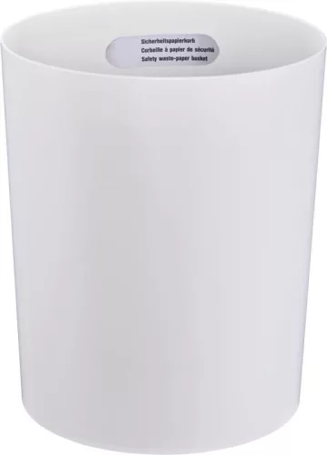 Biztonsági szelektív hulladékgyűjtő, lángálló műanyag, űrtartalom 20 l, átmérő x magasság 280 x 340 mm, világosszürke, 5 darabos csomag