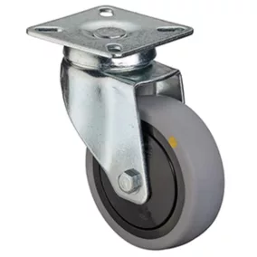   Esd készülék mozgató, forgógörgő, termoplasztikus gumi, szürke, átmérő. 80 mm, teherbírás 80 kg, golyóscsapágy, csavaros lemez