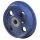 Peremes kerék, kékre öntött, átmérő. 50/62 mm, szélesség 26/32 mm, teherbírás 400 kg, golyóscsapágy