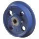 Peremes kerék, kékre öntött, átmérő. 50/62 mm, szélesség 26/32 mm, teherbírás 400 kg, golyóscsapágy