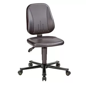 Esd munkaszék, fekete szövetkárpittal, gázrugós ülésállítás 580-850 mm, műanyag csúszkák és lábtartó