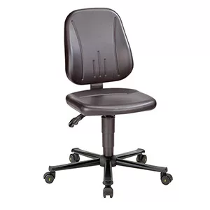 Esd munkaszék, fekete szövetkárpittal, gázrugós ülésállítás 580-850 mm, műanyag csúszkák és lábtartó