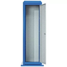   Szerszámtorony, széxméxma 700x700x2015 mm, fix, 3 perforált panel, 1 ajtó, ral 5010/7035