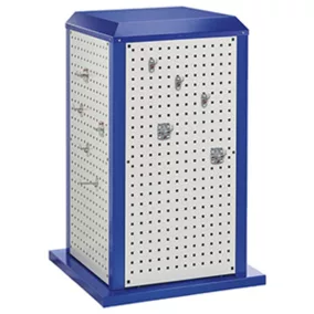   Kis szerszámtorony, kicsi, széxméxma 700x700x1100 mm, álló, 4 perforált panel, ral 5010/7035