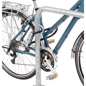   48 mm-es horganyzott acélcsőből készült, ferde támasztóállvány, ferde parkolóállvány, hxm 750x1140 mm, betonba ágyazáshoz