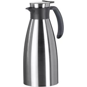   Puha fogású termosz, 1 l, csúszásgátló fogantyúval, quick-tip zárral, rozsdamentes acél/fekete