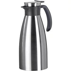 Puha fogású termosz, 1 l, csúszásgátló fogantyúval, quick-tip zárral, rozsdamentes acél/fekete