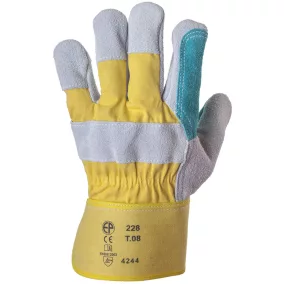   BŐRKESZTYŰ, DUPLA HASÍTÉKBŐR TENYÉR/SÁRGA VÁSZON_8(t_8(csgt)