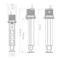   Commel bútorba építhető, rejtett elosztó 3 db aljzat, USB A+C fekete+szürke gyürü 16A 3680W