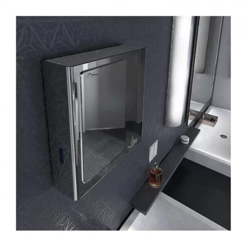 Rozsdamentes Multifunkcionális adagoló, szappan, kéztörlő, illat, tükörrel