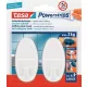 Dekoratív kampó.Powerstrips® kampó.NAGY 58013 L méretű (70x37 mm) ovális fehér
