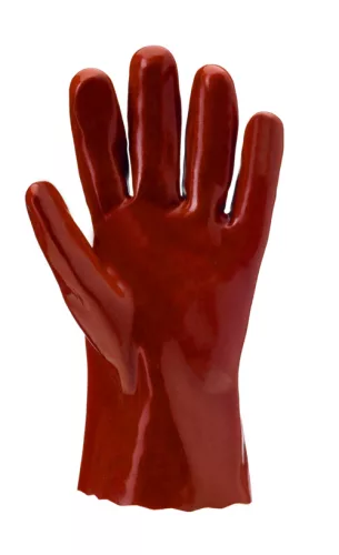 MÁRTOTT PVC KESZTYŰ, BORDÓ, SAV/LÚG/OLAJÁLLÓ, 27CM-ES_9