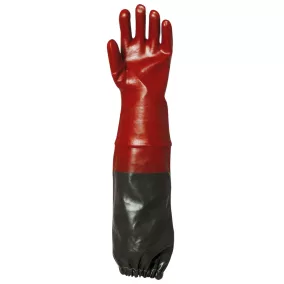   Mártott PVC kesztyű, bordó, sav-, lúg-, olajálló, 65 cm _9