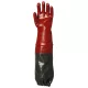 Mártott PVC kesztyű, bordó, sav-, lúg-, olajálló, 65 cm _9