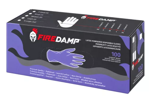 Firedamp Neon púderezett latex kesztyű - XS