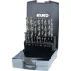 Csigafúró készlet DIN 338 Type N Z3 D.1-10x0.5mm HSS-Co5 19-db Ku.-Kass.PROMAT/TECWERK