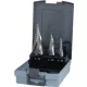 Lépcsős fúrókészlet D.4-12/4-20/4-30mm HSS spirálhorony 3 részes műanyag kazettás PROMAT/TECWERK