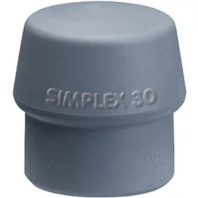   Puha felületű kalapácsfej SIMPLEX fej Ø 30mm TPE-középszürke közepes magasságú HALDER