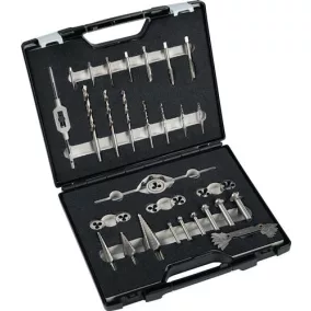   Fémmegmunkáló készlet M3-M12 33 részes HSS műanyag tok PROMAT/TECWERK