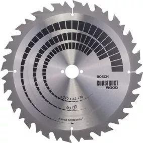   Körfűrészlap OD 315mm Z.20 WZ furat 30mm vágási szélesség 3.2mm HM BOSCH