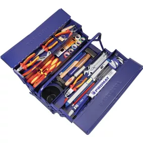   66 részes szerszámkészlet acél tokban villanyszerelőknek