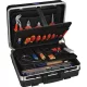46 részes szerszámkészlet kemény héjú alumínium keretes tokban villanyszerelőknek