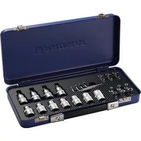   Dugókulcs készlet 27 részes 1/4+1/2 hüvelykes T10-T55/E4-E20 PROMAT/TECWERK