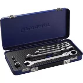   8 részes racsnis kulcskészlet, 8-19mm méretű, flexibilis gyűrűkkel