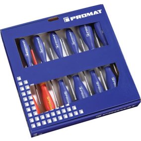   Csavarhúzó készlet XXL 13 részes hornyolt/PH/PZD/TX többkomponensű fogantyúk PROMAT/TECWERK