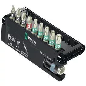   Rozsdamentes acél bit választék BC 10 Rozsdamentes 1 10 db PH/PZD/T/gyors működésű tartó WERA
