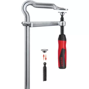   Acél csavaros szorító OMEGA Szorítószélesség 160 mm A.80 mm 2-K-fogantyú BESSEY