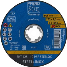   Vágótárcsa X-LOCK PSF STEELOX D125x1mm fogazott INOX furat 22,23mm PFERD