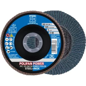   Ventilátor alátét POLIFAN Z SG POWER STEELOX D.125mm K.40 INOX ZK kúpos PFERD