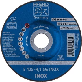   Csiszolótárcsa SG INOX D125xS4,1mm görbe INOX furat 22,23mm PFERD