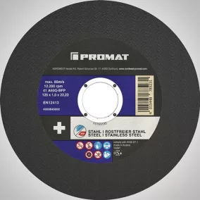   Prémium vágótárcsa 2 az 1-ben D125x1mm fogazott INOX/acél furat 22,23mm PROMAT/TECWERK