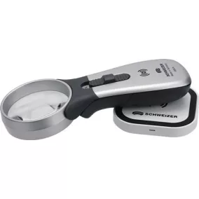   Kézi megvilágított nagyító Tech-Line indukciós nagyítás 4x LED lencse Ø 55mm SWISS