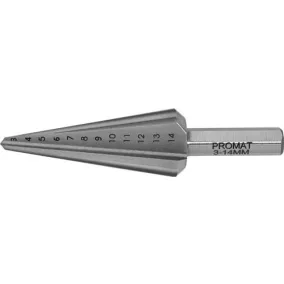   Lemez kúpos fúrószár tartomány 3-14mm HSS-Co teljes hossz 58mm Z.2 PROMAT/TECWERK