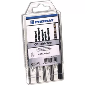   Fa csavarfúró készlet D.4,5,6,8,10mm 5 részes CV acél PROMAT/TECWERK