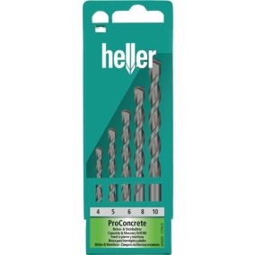   Beton/falazófúró készlet ISO5468 5 részes D.4/5/6/8/10mm HELLER