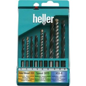   Univerzális fúrókészlet 9 részes fém, fa és kő fúrószár HELLER