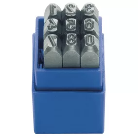   Lyukasztószám készlet 328 9 darabos számok 0-9 betűmagasság 2mm műanyag dobozban KUKKO