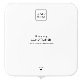   Soap-In-A-Box fényes fehér hajkondicionáló adagoló, előlap