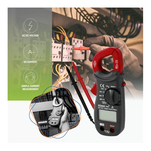 Commel digitális lakatfogó multiméter , LCD kijelzővel, fekete