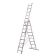 Többcélú létra, 3 részes, 2x8 fok + 8 fok, hossza ferdelétraként 5800 mm, hossza behúzott állapotban 2440 mm, súly 21,2 kg