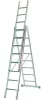 Többcélú létra, 3 részes, 2x7 fok + 7 fok, hossza ferdelétraként 4910 mm, hossza behúzott állapotban 2110 mm, súly 16,6 kg