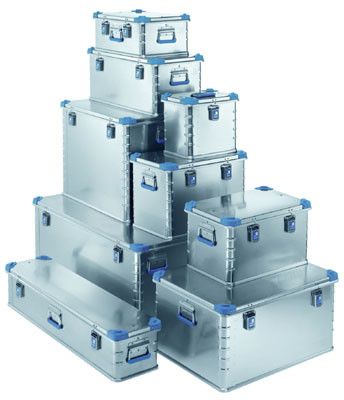 Alumínium eurobox, rakásolható, űrtartalom 157 l, széxméxma 800x600x410 mm