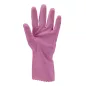   HTG RÓZSASZÍN GUMIKESZTYŰ, 30CM/0,4MM, BOLYHOZOTT BELSŐ_S