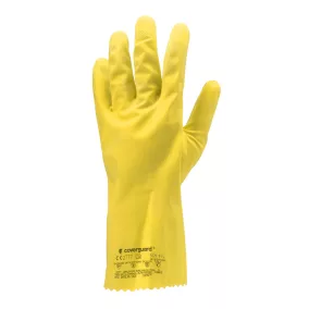   HTG SÁRGA GUMIKESZTYŰ, 30CM/0,5MM, PAMUTBOLYHOZOTT BELSŐ_S