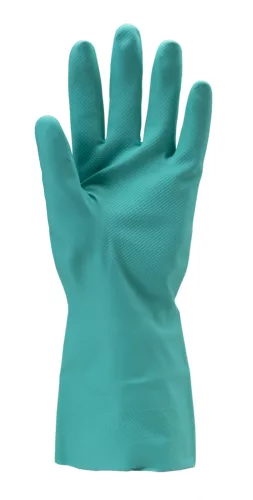 NITRIL, ZÖLD VEGYSZERÁLLÓ KESZTYŰ, 32CM/0,4MM, ÉRDESÍTETT_7