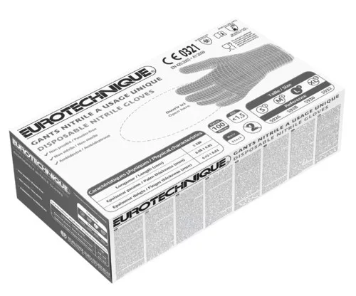 EURO-ONE 5930 nitril fekete pormentes AQL 1.5 100 db T10